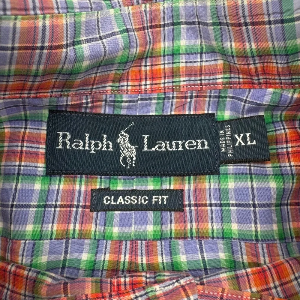 Polo Ralph Lauren Men XL Classic Fit Short Sleeve Plaid Button Down Multi Color